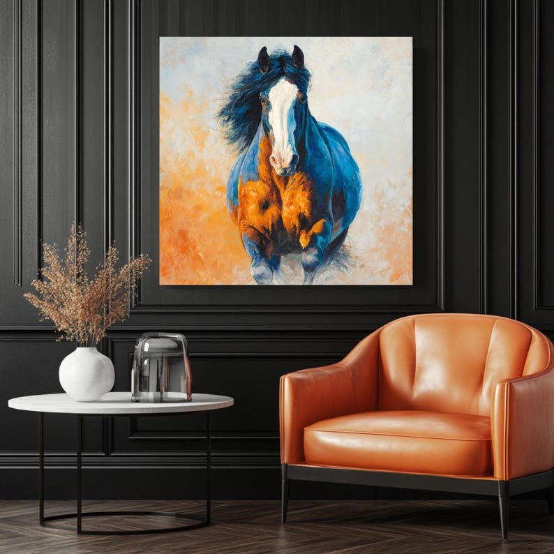 Galloping Horse Wall Art, Canvas or Poster, Animal Wall Art, Room Decor, Living Room Decor, Horse Wall Hanging, Modern Home Art - Image 3