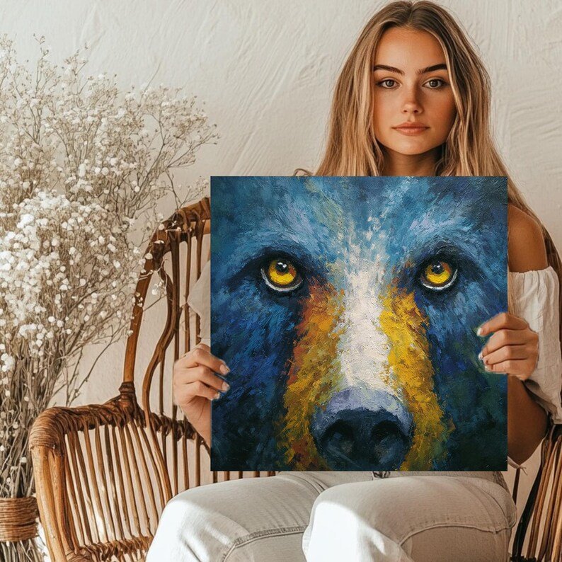 Black Bear Wall Decor, Canvas Or Poster, Bear Themed Decor, Animal Artwork, Black Bear Gallery, Living Room Decor, Kids Art, Bear Wall Hang - Image 5