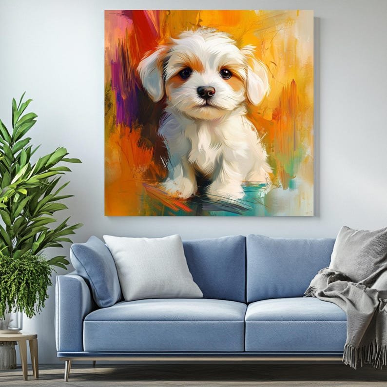 Cute Puppy Wall Art, Canvas Or Poster, Pet Lover Decor, Baby Room Art, Playroom Print, Kids Room Art, Digital Wall Art, Gift For Dog Lovers - Image 4