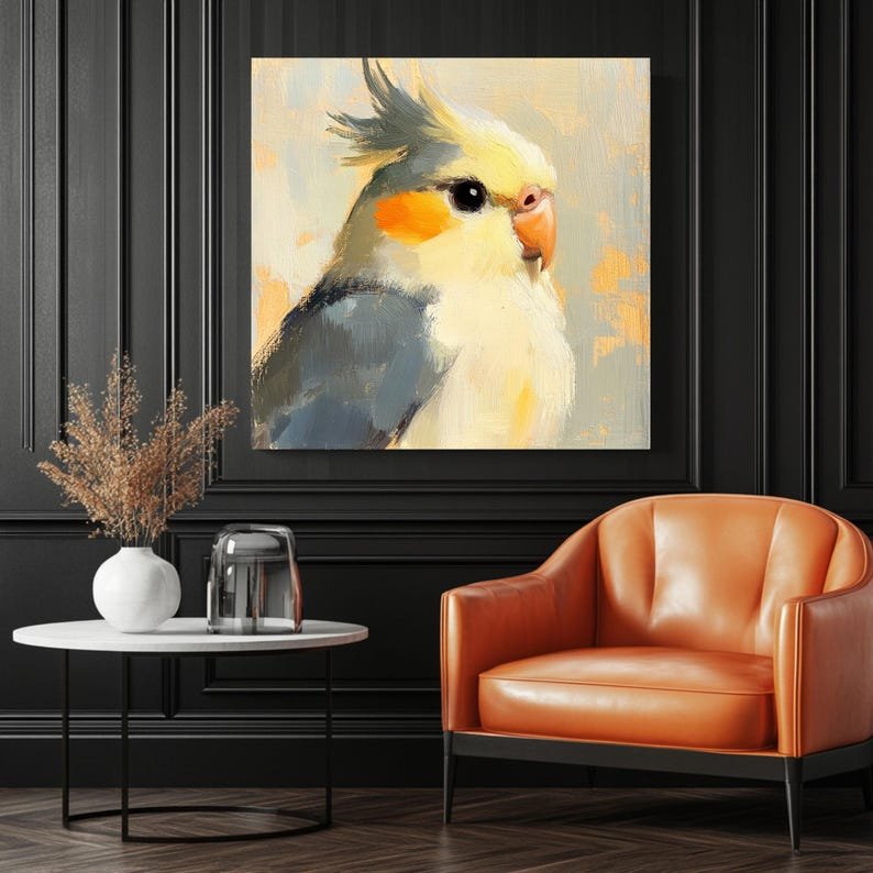 Cockatiel Bird Wall Art, Canvas or Poster, Parrot Artwork, Colorful Bird Art, Living Room Wall Art, Home Decor, Cockatiel Wall Art - Image 3