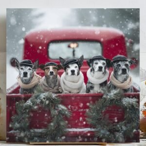 Funny Christmas Dog Art, Canvas Or Poster, Humorous Holiday Decor, Pet Wall Art, Kids Room Decor, Animal Wall Art, Living Room Bedroom Art