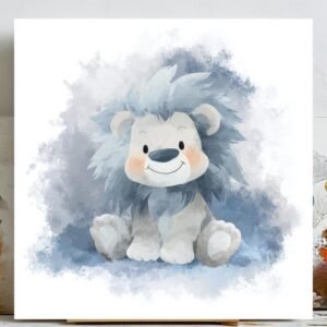 Cute Lion Wall Art, Canvas Or Poster, Nursery Wall Art, Kids Room Decor, Safari Animal Print, Living Room Bedroom Kids Room Art, Lion Gift