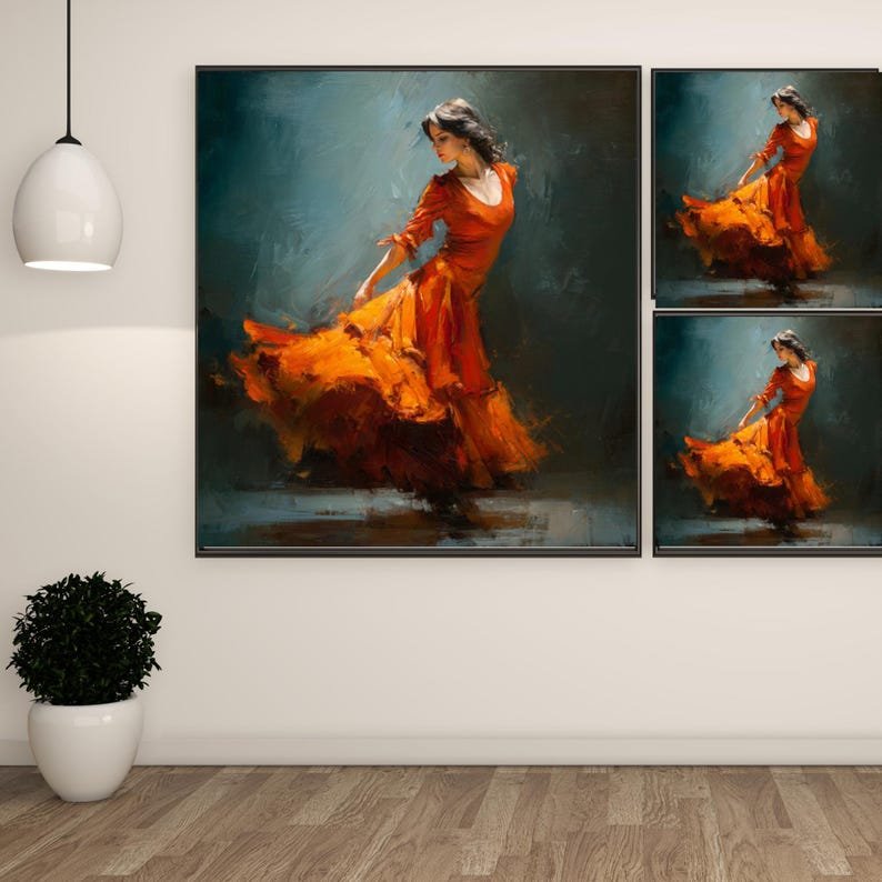 Flamenco Dancer Wall Art, Canvas or Poster, Pop Art Glam Decor, Living Room Office Gallery Wall Art, Woman Wall Art For Her, Home Decor - Image 2