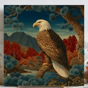 Bald Eagle Wall Art, Canvas or Poster, Wildlife Wall Decor, Nature Bird Art, Rustic Cabin Wall Art For Gift, Office Decor, Eagle Home Decor