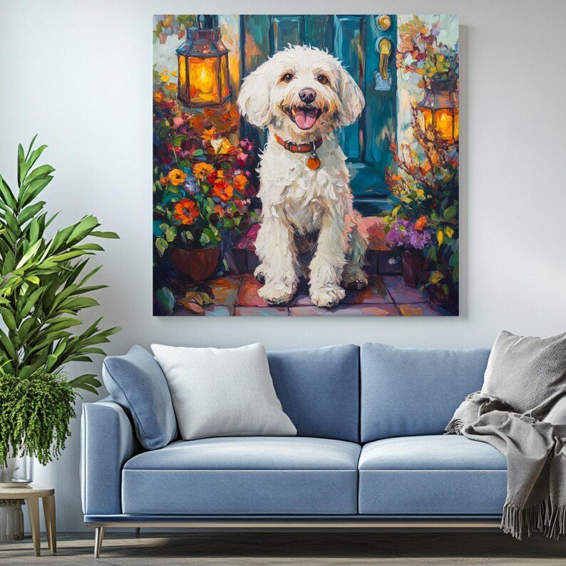 Fluffy Dog Art, Canvas or Poster, Dog Wall Art, Living Room Decor, Pet Lover Art, Cute Dog Art, Pet Room Wall art, Animal Wall Decor - Image 4