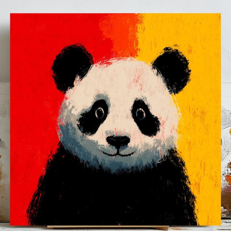 Panda Wall Art, Canvas Or Poster, Cute Panda Print, Nursery Wall Art, Panda Decor, Animal Wall Art, Kids Room Decor, Printable Wall Art
