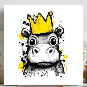 Funny Cow Wall Art, Canvas Or Poster, Quirky Animal Decor, Modern Pop Art Style, Farmhouse Wall Art, Cow Illustration, Animal Wall Hanging