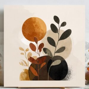 Abstract Botanical Wall Art, Canvas Or Poster, Minimalist Plant Print, Modern Home Decor, Neutral Wall Art, Bathroom Decor, Bedroom Wall Art