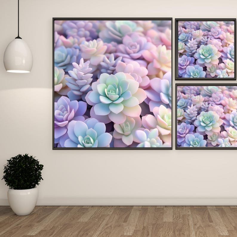 Pastel Succulent Poster: Dreamy Floral Wall Art - Image 2