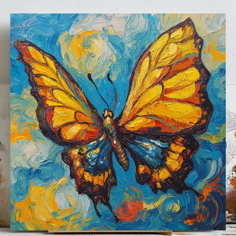 Butterfly Wall Art, Canvas Or Poster, Butterfly Wall Decor, Butterfly home Decor, Living Room Decor, Modern Decor, Insect Art