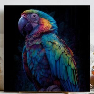 Macaw Wall Art, Canvas or Poster, Bird Decor, Living Room Decor, Parrot Wall Art, Home Wall Art, Unique Wall Hanging, Bedroom Art