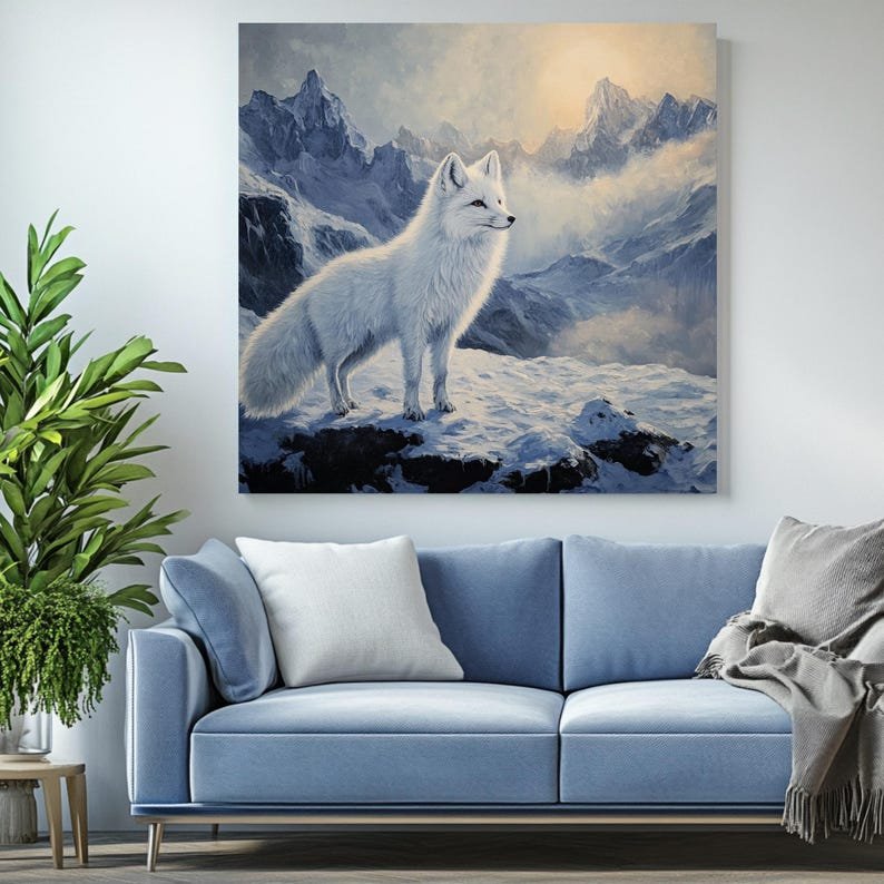 Arctic Fox Wall Art, Canvas Or Poster, Animal Decor, Wildlife Wall Art, Winter Fox, Living Room Decor, Modern Wall Art, Home Decor - Image 4