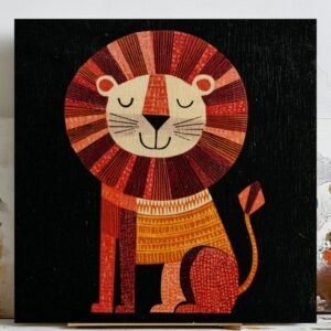 Cute Lion Wall Art, Canvas Or Poster, Animal Wall Art, Room Decor, Modern Decor, Living Room Decor, Lion Wall Hanging, Lion Decor