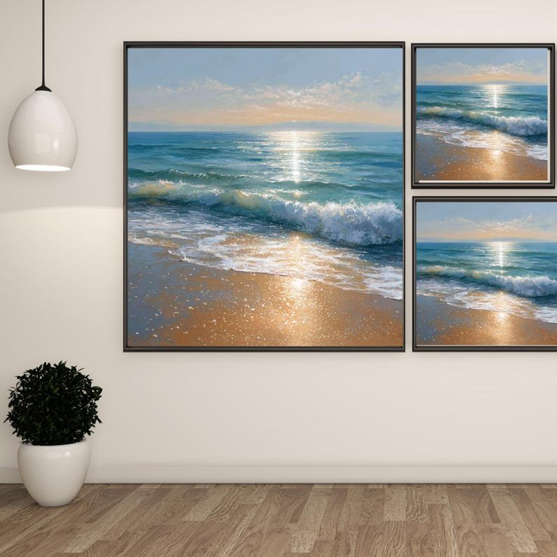 Beach Wall Art, Canvas Or Poster, Coastal Wall Decor, Living Room Decor, Home Decor, Beach House Art, Seascape Painting, Office Art - Image 2