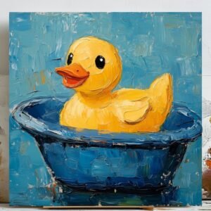Duck In Bathtub, Canvas or Poster, Funny Bathroom Wall Art, Cute Animal Decor, Bathroom Wall Hanging, Modern Home Wall Art, Kids Bathroom