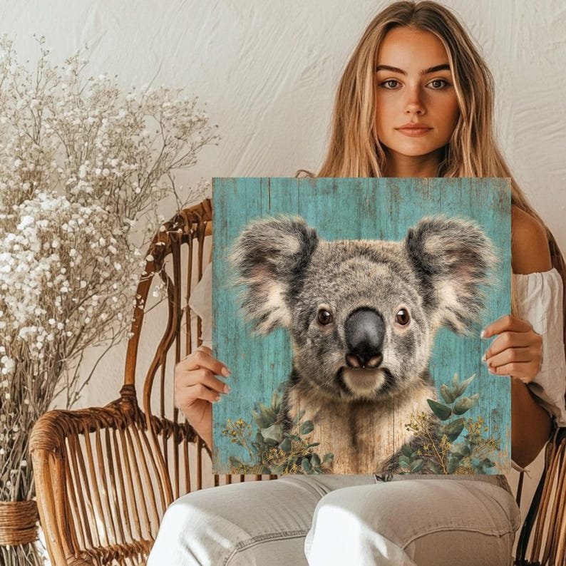 Koala Wall Art, Canvas or Poster, Cute Animal Decor, Kids Room Wall Art, Modern Home Wall Hanging, Living Room Bedroom Decor, Koala Decor - Image 5