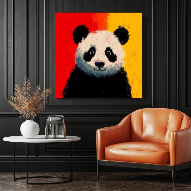 Panda Wall Art, Canvas Or Poster, Cute Panda Print, Nursery Wall Art, Panda Decor, Animal Wall Art, Kids Room Decor, Printable Wall Art - Image 3