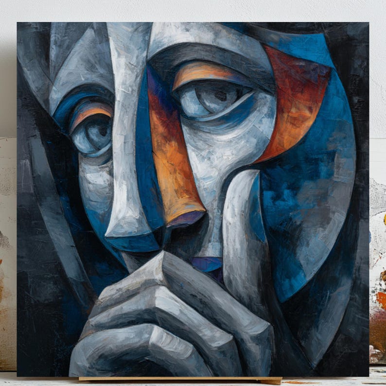 Abstract Face Painting, Canvas or Poster, Modern Decor, Expressionist Decor, Contemporary Decor, Office Decor,Living Room Decor,Wall Hanging