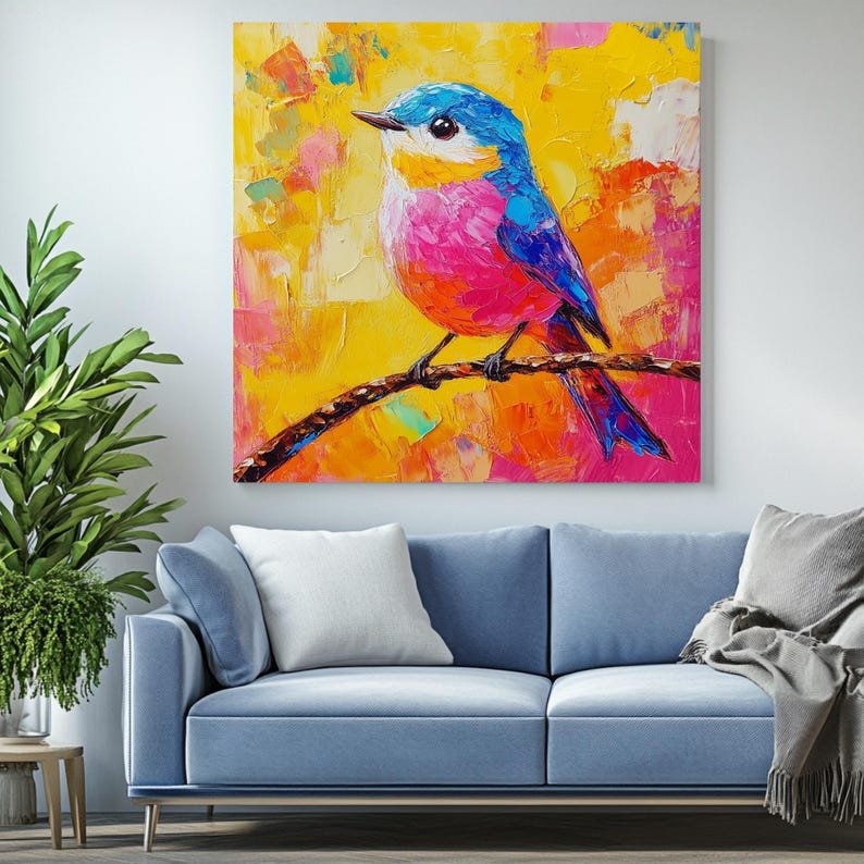 Colorful Bird Art Print: Tropical Boho Wall Decor - Image 4