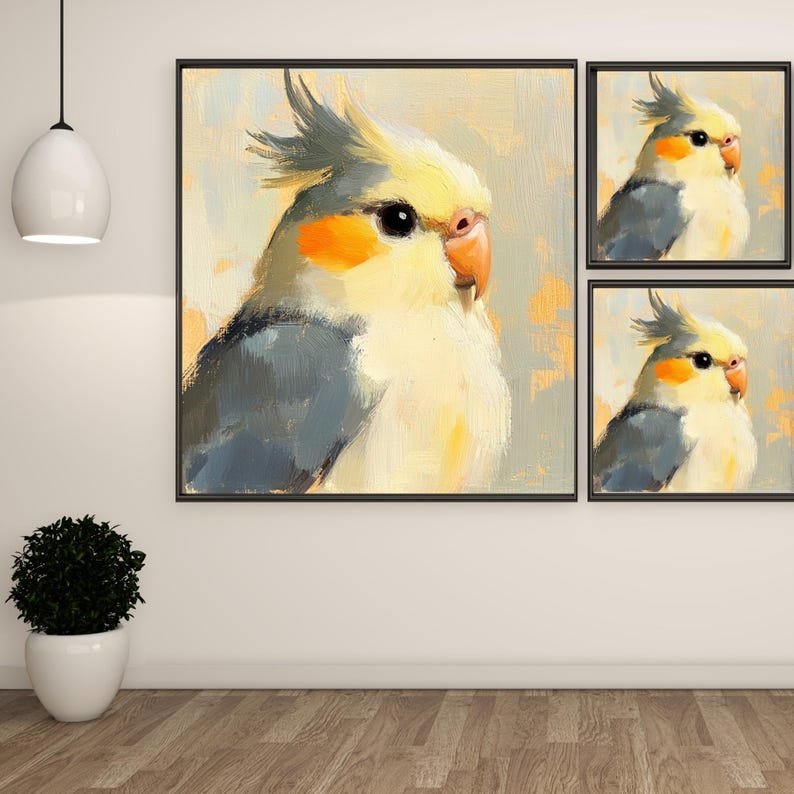 Cockatiel Bird Wall Art, Canvas or Poster, Parrot Artwork, Colorful Bird Art, Living Room Wall Art, Home Decor, Cockatiel Wall Art - Image 2