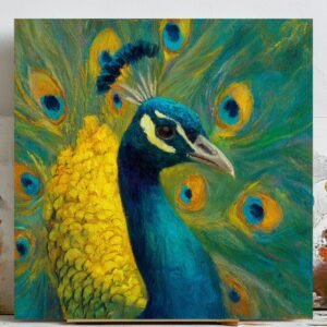 Peacock Wall Art, Canvas Or Poster, Peacock Decor, Peacock Home Decor, Peacock Wall Hanging, Peacock Art, Animal Wall Hanging