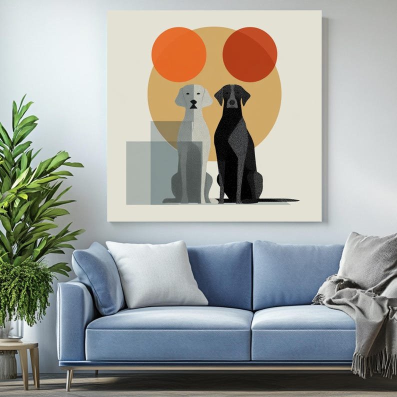 Modern Dog Wall Art, Canvas Or Poster, Modern Decor, Animal Decor, Living Room Decor, Office Decor, Dog Wall Hanging, Dog Art - Image 3