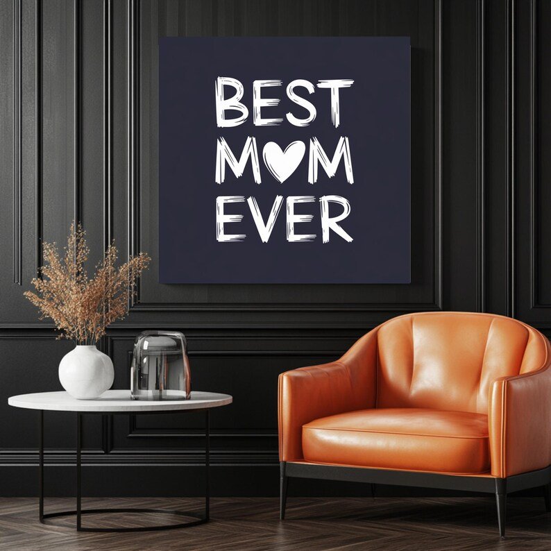 Best Mom Ever Wall Art, Mother's Day Gift, Floral Mom Print, Gift for Mom, Mom Wall Decor, Living Room Art, Bedroom Wall Print, Canvas Art - Image 3