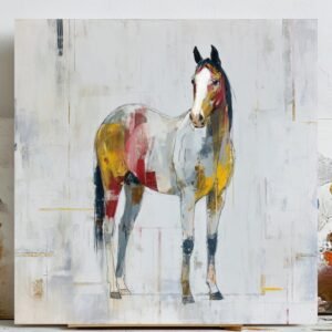 Abstract Horse Painting, Canvas Or Poster, Equestrian Wall Art, Modern Horse Decor, Living Room Art, Farmhouse Wall Decor, Horse Lover Gift