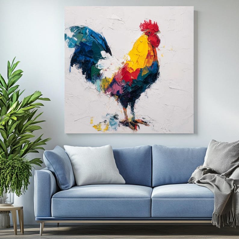 Rooster Wall Art, Canvas Or Poster, Farmhouse Wall Art, Rooster Decor, Rooster Home Decor, Animal Artwork, Rooster Wall Hanging, Farm Art - Image 4
