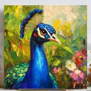 Peacock Wall Art, Canvas or Poster, Peacock Painting, Peacock Home Decor, Abstract Wall Art, Bird Wall Art, Modern Decor, Animal Decor