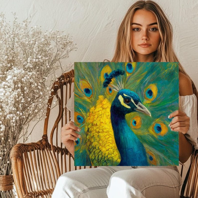 Peacock Wall Art, Canvas Or Poster, Peacock Decor, Peacock Home Decor, Peacock Wall Hanging, Peacock Art, Animal Wall Hanging - Image 5