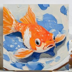 Japanese Koi Fish Wall Art, Canvas Or Poster, Home Decor, Animal Decor, Living Room Decor, Bedroom Wall Art, Ocean Wall Decor, Goldfish Art