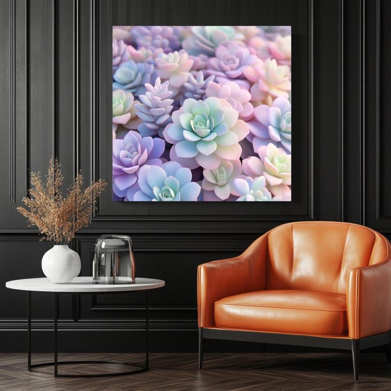 Pastel Succulent Poster: Dreamy Floral Wall Art - Image 3