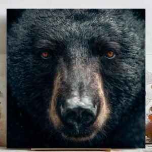 Black Bear Wall Art, Canvas Or Poster, Wildlife Decor, Bear-themed Artwork, living Room Decor, Bear Wall Hangings, Animal Art, Wall Hanging