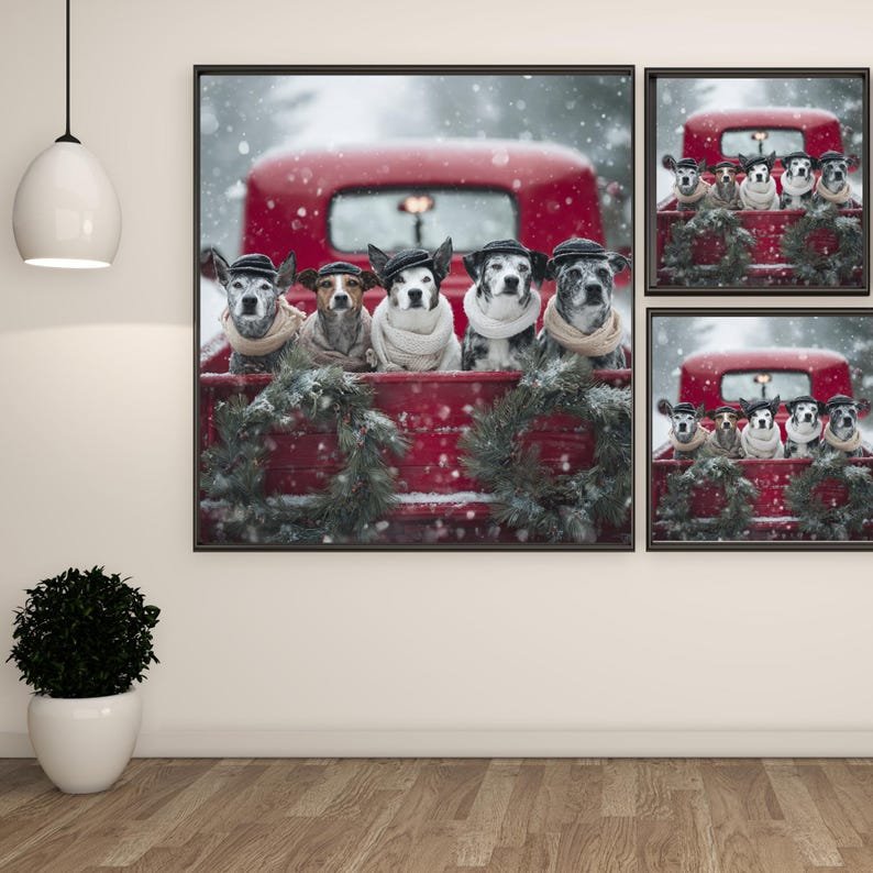 Funny Christmas Dog Art, Canvas Or Poster, Humorous Holiday Decor, Pet Wall Art, Kids Room Decor, Animal Wall Art, Living Room Bedroom Art - Image 2