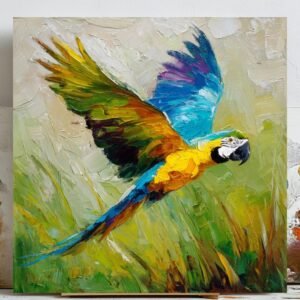 Parrot Wall Art, Canvas or Poster, Macaw Print, Colorful Tropical Bird Decor, Exotic Bird Illustration, Parrot Poster, Printable Wall Art