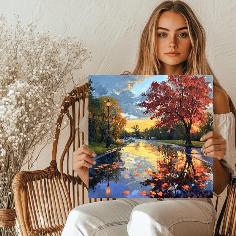 Autumn Wall Art, Canvas or Poster, Fall Wall Decor, Autumn Home Decor, Living Room Decor, Modern Decor, Nature Wall Art, Seasonal Decor - Image 5