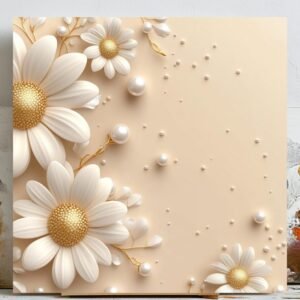Floral Print: Elegant Pearl Flower Wall Art