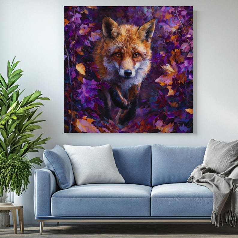 Autumn Fox Wall Art, Canvas Or Poster, Unique Wildlife Decor, Living Room Wall Hanging, Forest Animal Art, Home Decor, Fox Print - Image 4