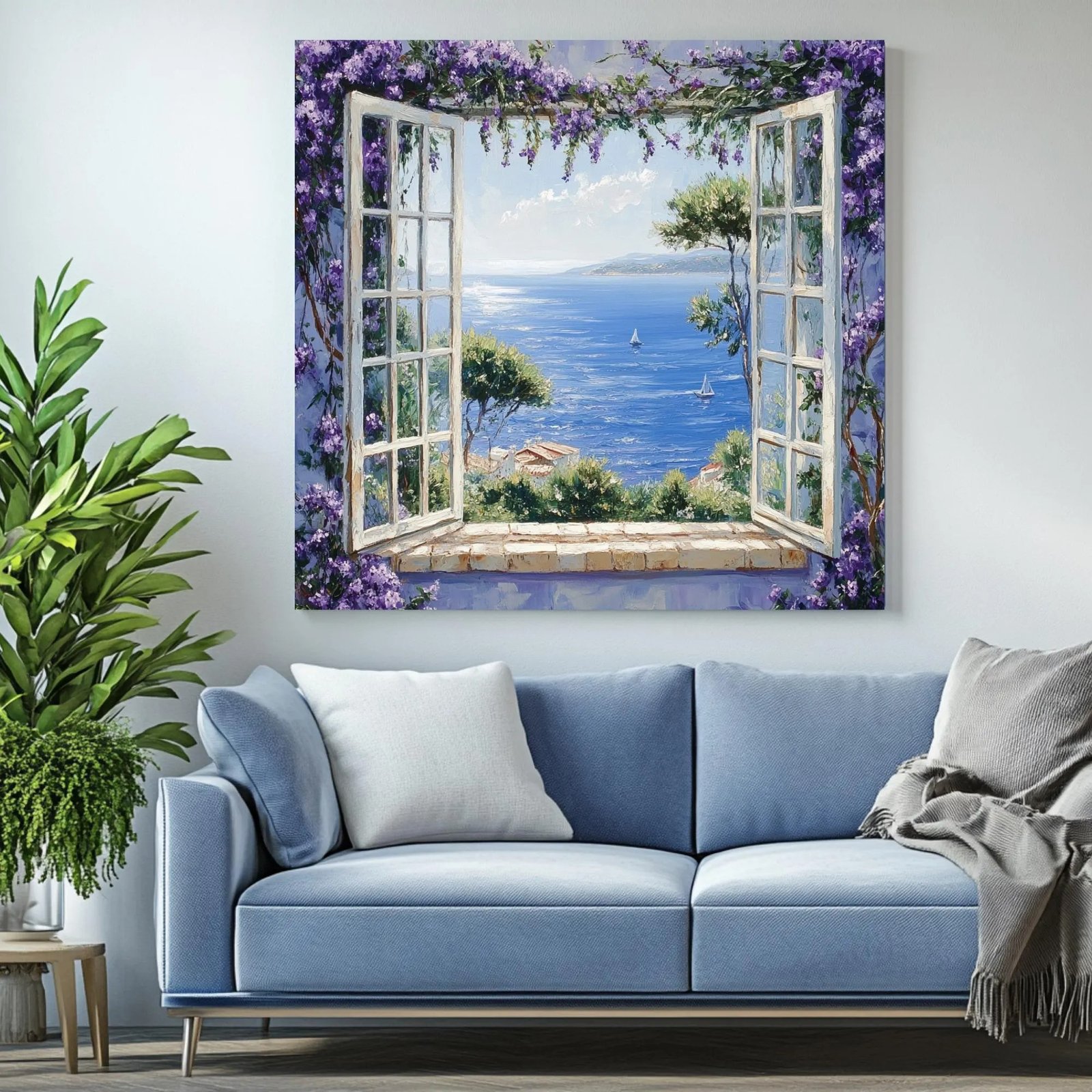 Ocean Window View Wall Art, Canvas Or Poster, Seaside Decor, Modern Decor, Living Room Decor, Office Wall Hanging, Coastal Landscape Art - Image 2