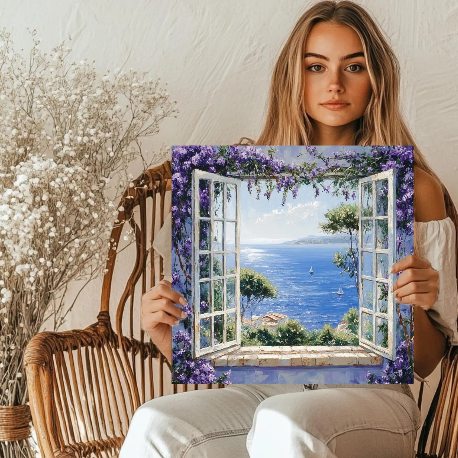 Ocean Window View Wall Art, Canvas Or Poster, Seaside Decor, Modern Decor, Living Room Decor, Office Wall Hanging, Coastal Landscape Art - Image 4