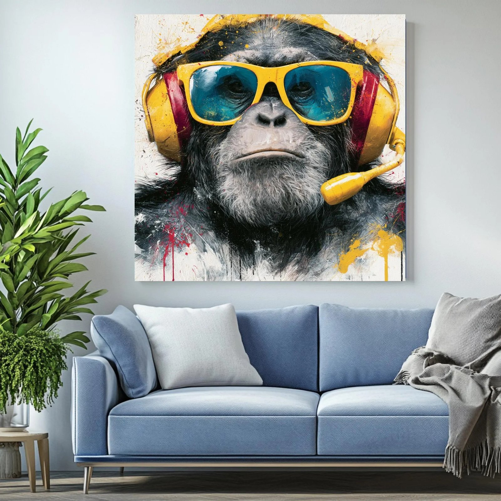 Funny Monkey Wall Art, Canvas or Poster, DJ Ape Canvas Art, Music Lover Gift, Pop Art Animal Decor, Modern Office Wall Art - Image 3