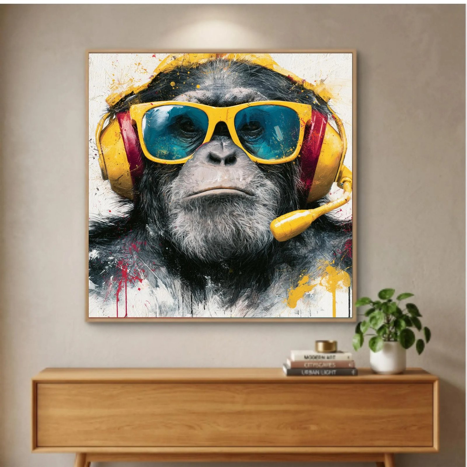 Funny Monkey Wall Art, Canvas or Poster, DJ Ape Canvas Art, Music Lover Gift, Pop Art Animal Decor, Modern Office Wall Art - Image 6